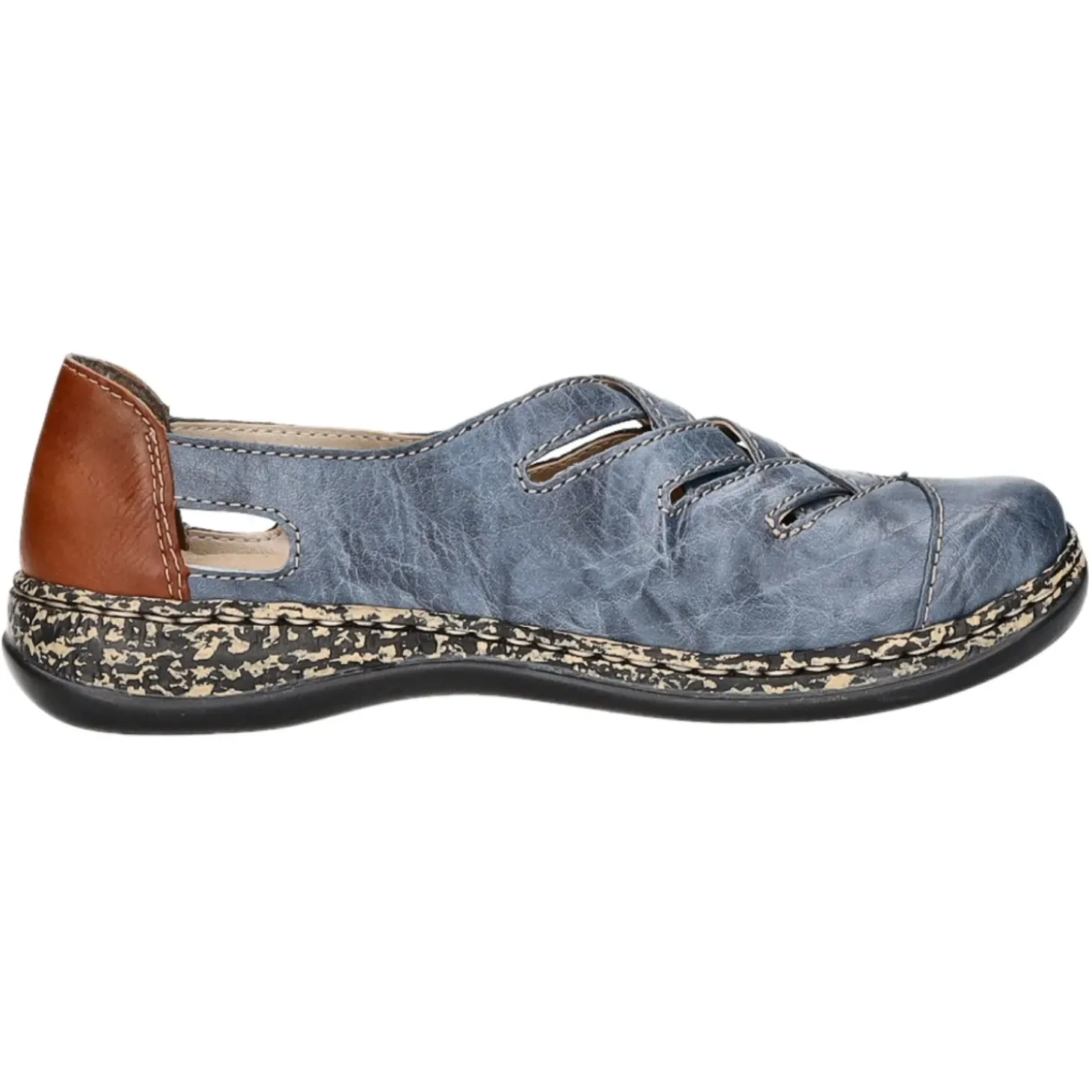 Rieker Slipper/Kletthalbschuh luftdurchlässig (durchbrochenes/geflochtenes Obermaterial)