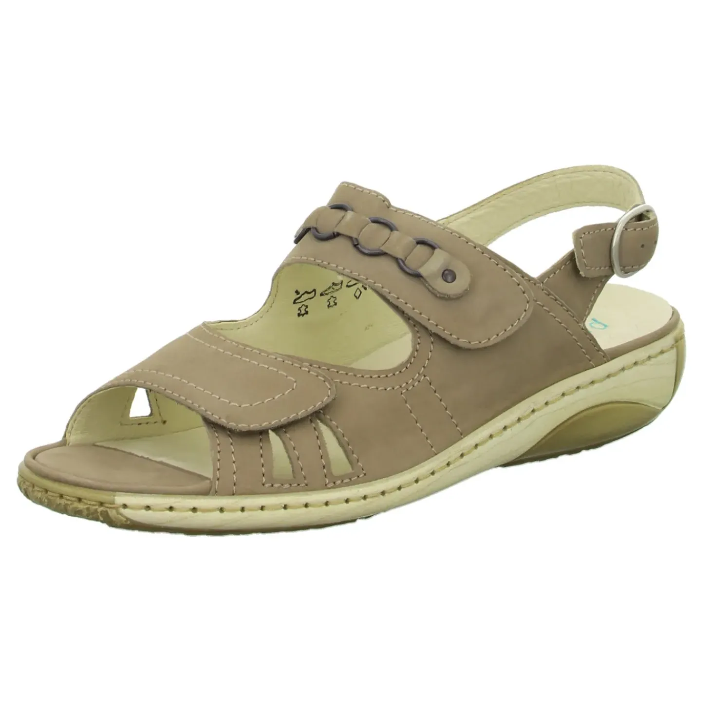 Waldläufer Sandalette mit Mehrweite bis 30mm Sohlenhöhe Garda